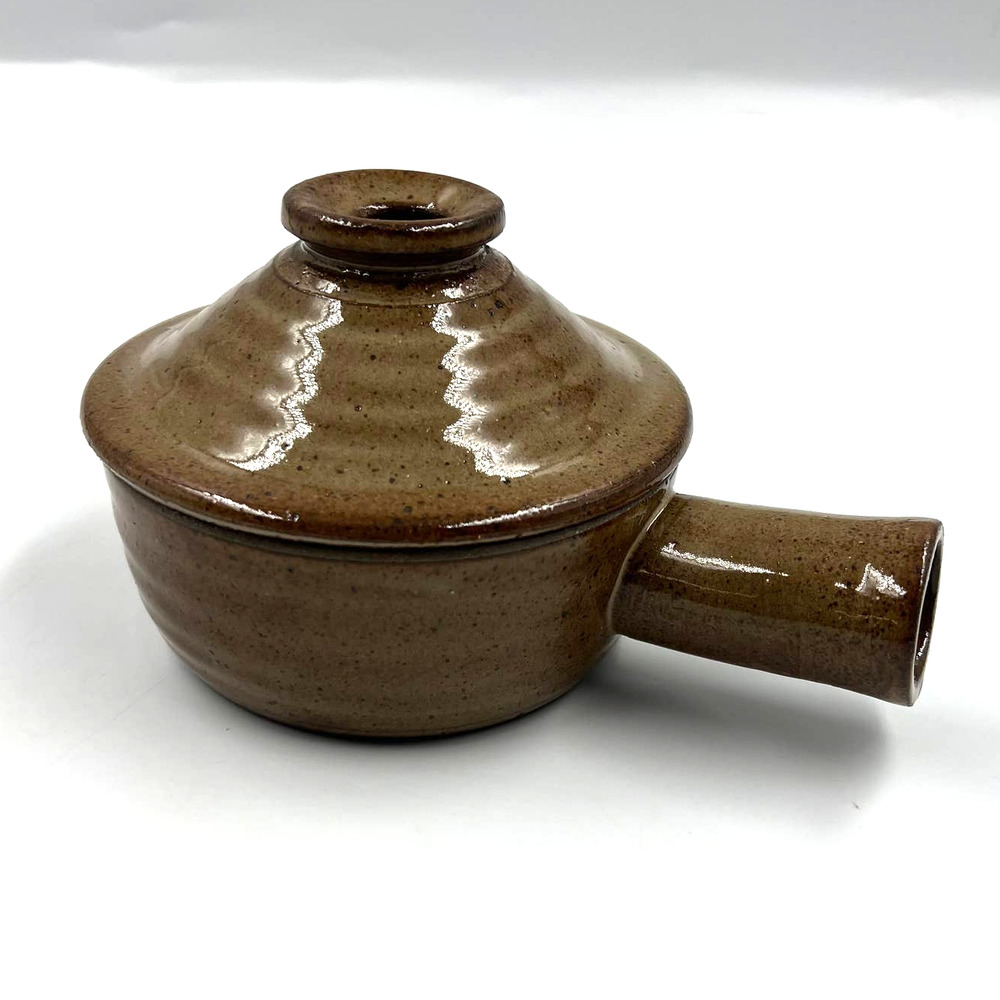 Vintage Ceramic Stoneware Pottery Small Casserole Soup Dish Earthy Small Pot